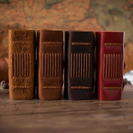 Mini Premium Handmade Cowhide Leather Notebook NO012