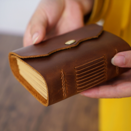 Mini Premium Handmade Cowhide Leather Notebook NO012