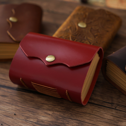 Mini Premium Handmade Cowhide Leather Notebook NO012