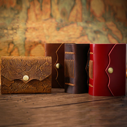 Mini Premium Handmade Cowhide Leather Notebook NO012