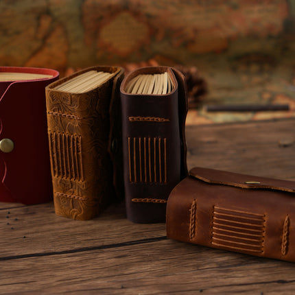 Mini Premium Handmade Cowhide Leather Notebook NO012