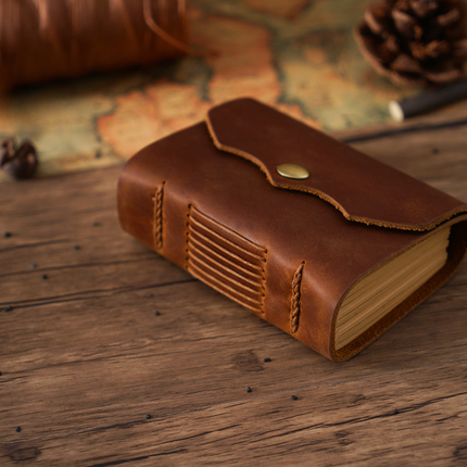 Mini Premium Handmade Cowhide Leather Notebook NO012