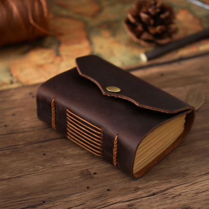 Mini Premium Handmade Cowhide Leather Notebook NO012