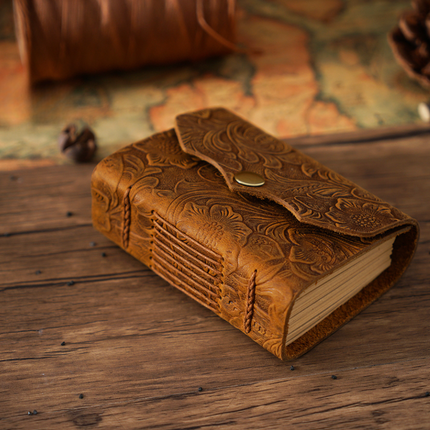 Mini Premium Handmade Cowhide Leather Notebook NO012