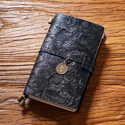 Premium Handmade Leather Notebook – Buckle Strap Closure NO008