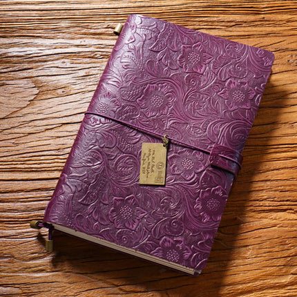 Premium Handmade Leather Notebook – Buckle Strap Closure NO008