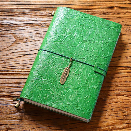 Premium Handmade Leather Notebook – Buckle Strap Closure NO008