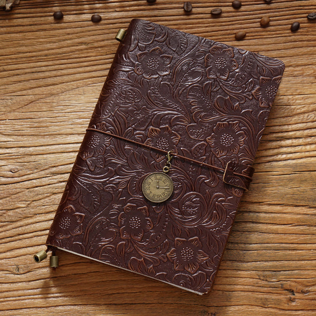 Premium Handmade Leather Notebook – Buckle Strap Closure NO008