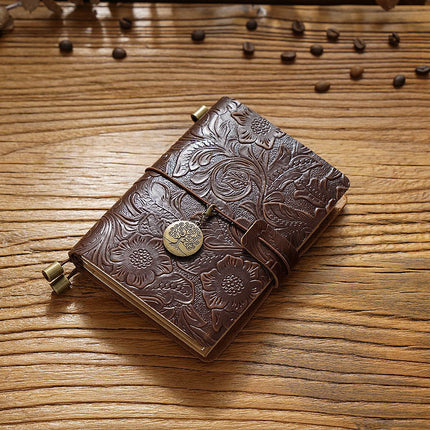 Premium Handmade Leather Notebook – Buckle Strap Closure NO008