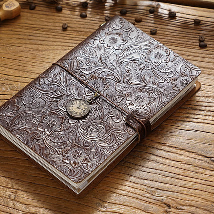 Premium Handmade Leather Notebook – Buckle Strap Closure NO008