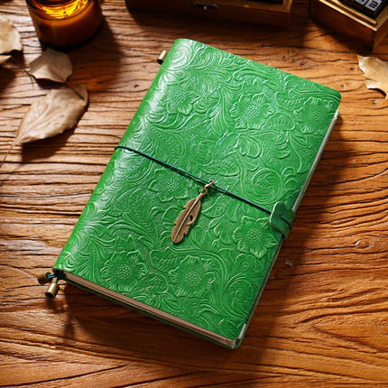 Premium Handmade Leather Notebook – Buckle Strap Closure NO008