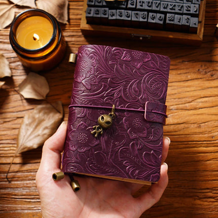 Premium Handmade Leather Notebook – Buckle Strap Closure NO008