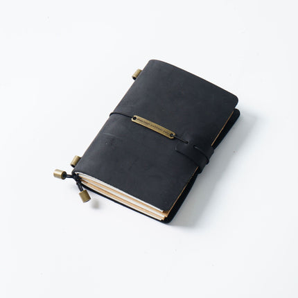 Premium Handmade Plain-Edged Cowhide Leather Notebook with Strap Lock NO010
