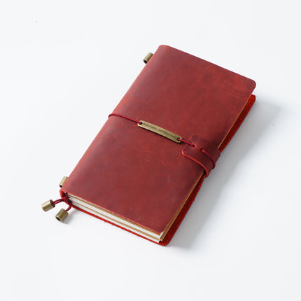 Premium Handmade Plain-Edged Cowhide Leather Notebook with Strap Lock NO010