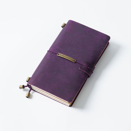 Premium Handmade Plain-Edged Cowhide Leather Notebook with Strap Lock NO010