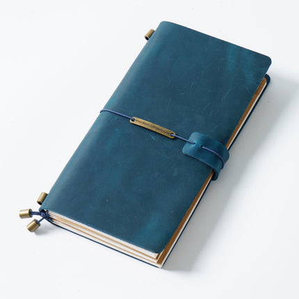 Premium Handmade Plain-Edged Cowhide Leather Notebook with Strap Lock NO010