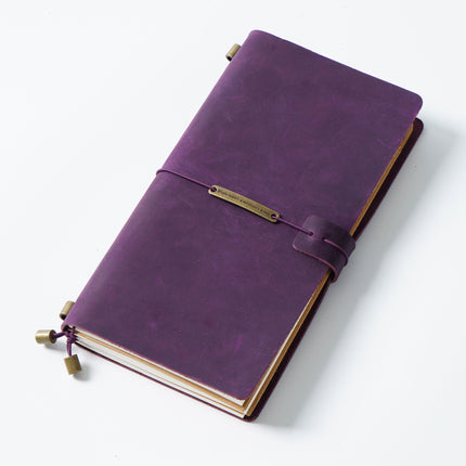 Premium Handmade Plain-Edged Cowhide Leather Notebook with Strap Lock NO010
