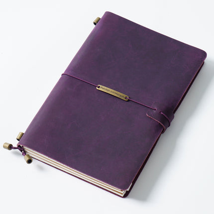 Premium Handmade Plain-Edged Cowhide Leather Notebook with Strap Lock NO010