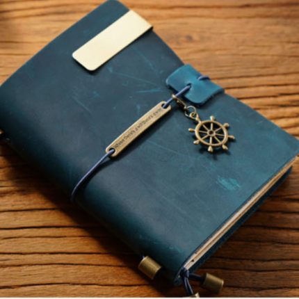 Premium Handmade Plain-Edged Cowhide Leather Notebook with Strap Lock NO010