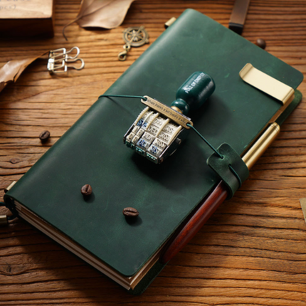 Premium Handmade Plain-Edged Cowhide Leather Notebook with Strap Lock NO010