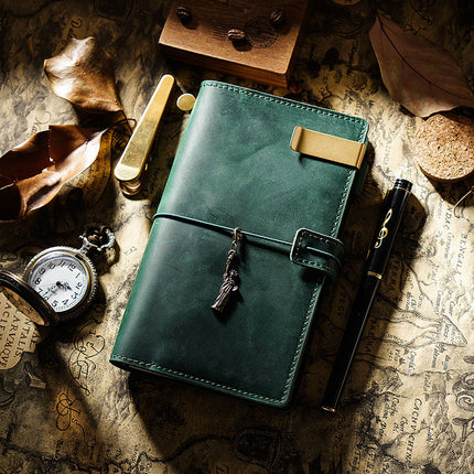 Handmade Leather Journal – Thread-Bound & Refillable - NO007