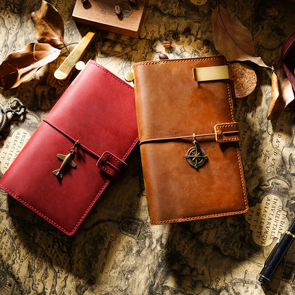 Handmade Leather Journal – Thread-Bound & Refillable - NO007
