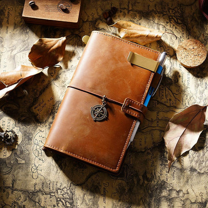 Handmade Leather Journal – Thread-Bound & Refillable - NO007