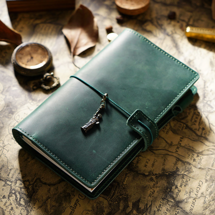 Handmade Leather Journal – Thread-Bound & Refillable - NO007