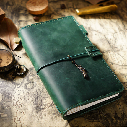 Handmade Leather Journal – Thread-Bound & Refillable - NO007