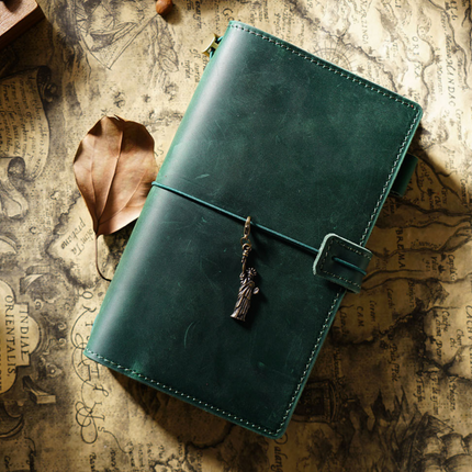 Handmade Leather Journal – Thread-Bound & Refillable - NO007