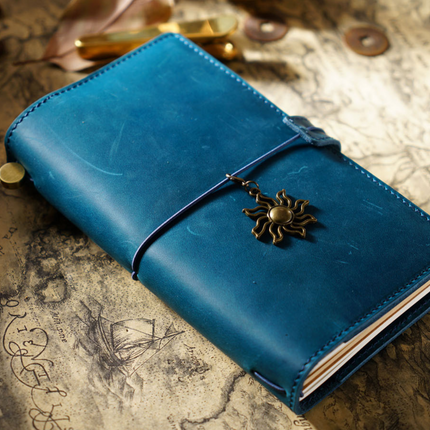 Handmade Leather Journal – Thread-Bound & Refillable - NO007