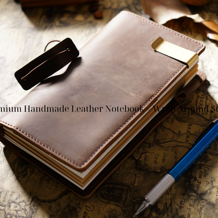 Handmade Leather Journal – Thread-Bound & Refillable - NO007