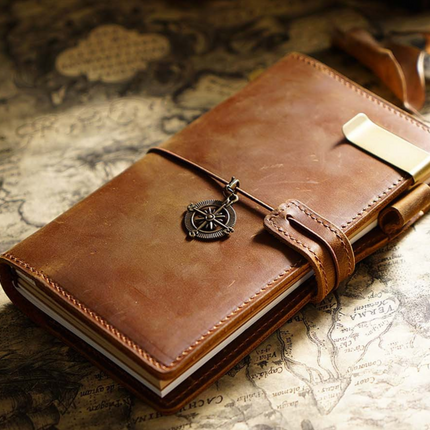 Handmade Leather Journal – Thread-Bound & Refillable - NO007