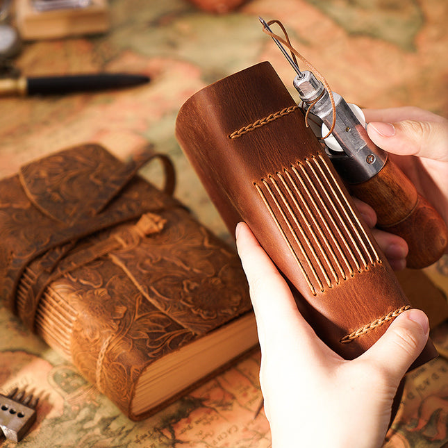Handmade Leather Notebook With Strap Closure - NO002