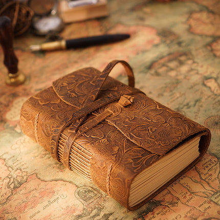 Handmade Leather Notebook With Strap Closure - NO002