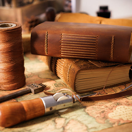 Handmade Leather Notebook With Strap Closure - NO002