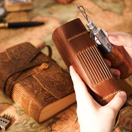 Handmade Leather Notebook With Strap Closure - NO002