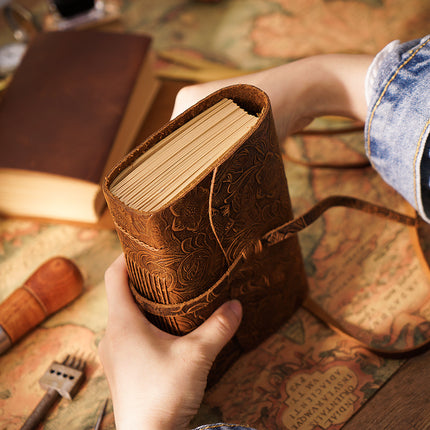 Handmade Leather Notebook With Strap Closure - NO002