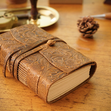 Handmade Leather Notebook With Strap Closure - NO002