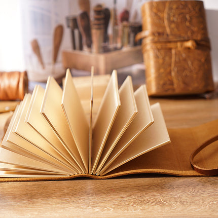 Handmade Leather Notebook With Strap Closure - NO002
