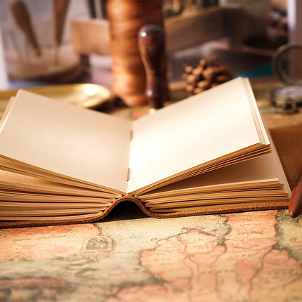 Handmade Leather Notebook With Strap Closure - NO002