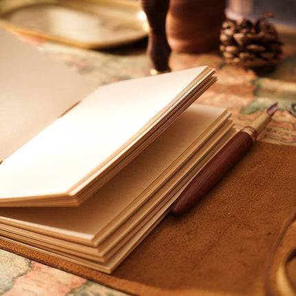 Handmade Leather Notebook With Strap Closure - NO002