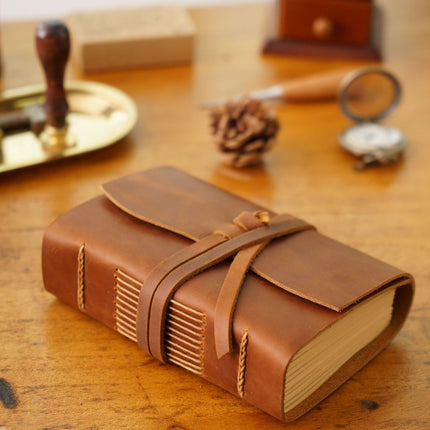 Handmade Leather Notebook With Strap Closure - NO002