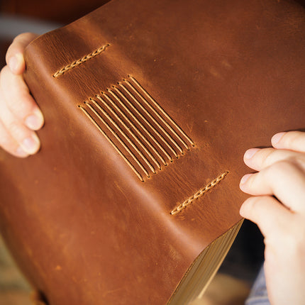 Handmade Leather Notebook With Strap Closure - NO002