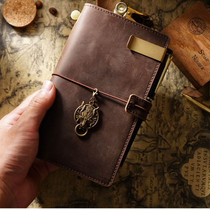 Handmade Leather Journal – Thread-Bound & Refillable - NO007