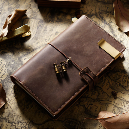 Handmade Leather Journal – Thread-Bound & Refillable - NO007