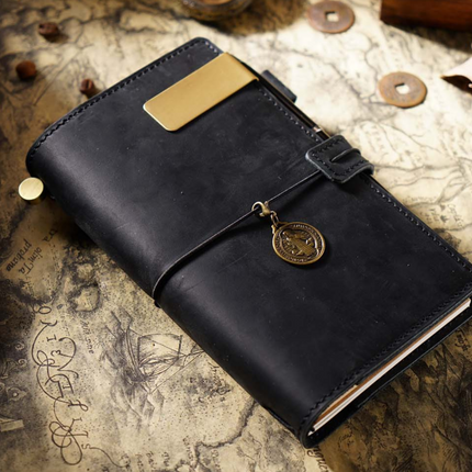 Handmade Leather Journal – Thread-Bound & Refillable - NO007