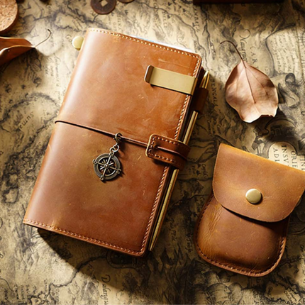 Handmade Leather Journal – Thread-Bound & Refillable - NO007