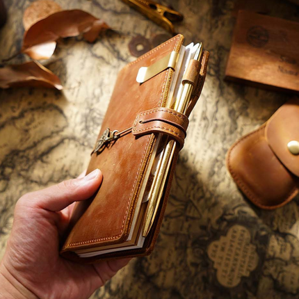 Handmade Leather Journal – Thread-Bound & Refillable - NO007