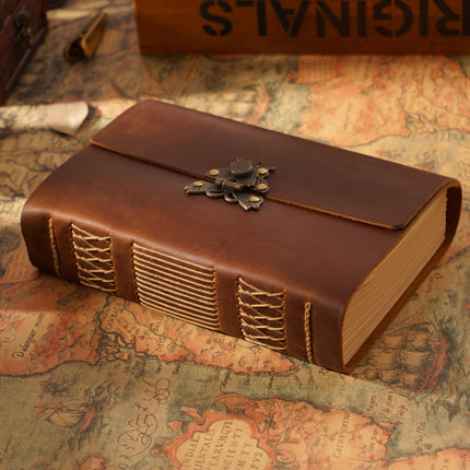 Butterfly Lock Handmade Leather Diary – NO001